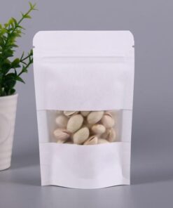 White kraft paper stand up pouch